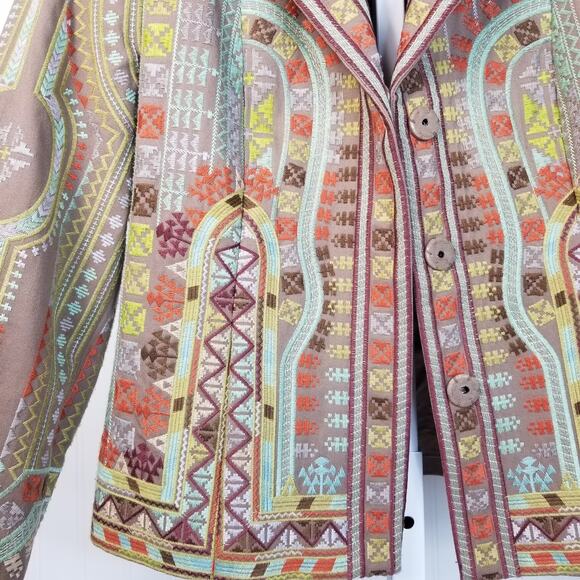 Coldwater Creek Art to Wear Embroidered Jacket 8P - Picture 6 of 10
